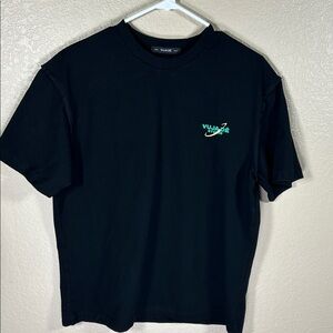 Vuja De’ Black Tee with Green Logo